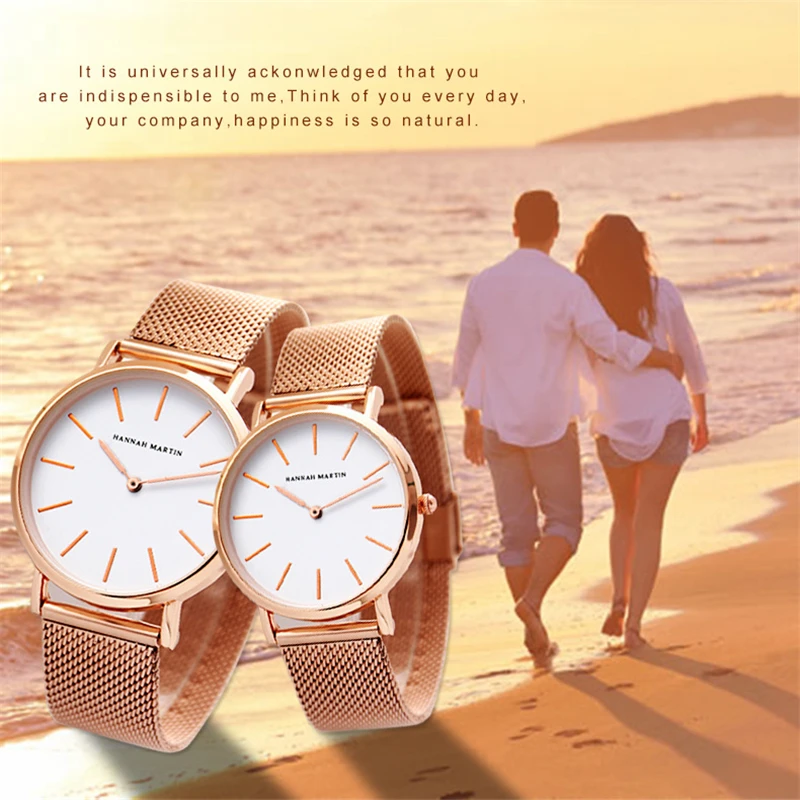 Мужские и женские часы люксовый бренд наручные часы для влюбленной пары Кварцевые наручные часы сталь сетка Мужские Женские часы Relogios Feminino Masculino