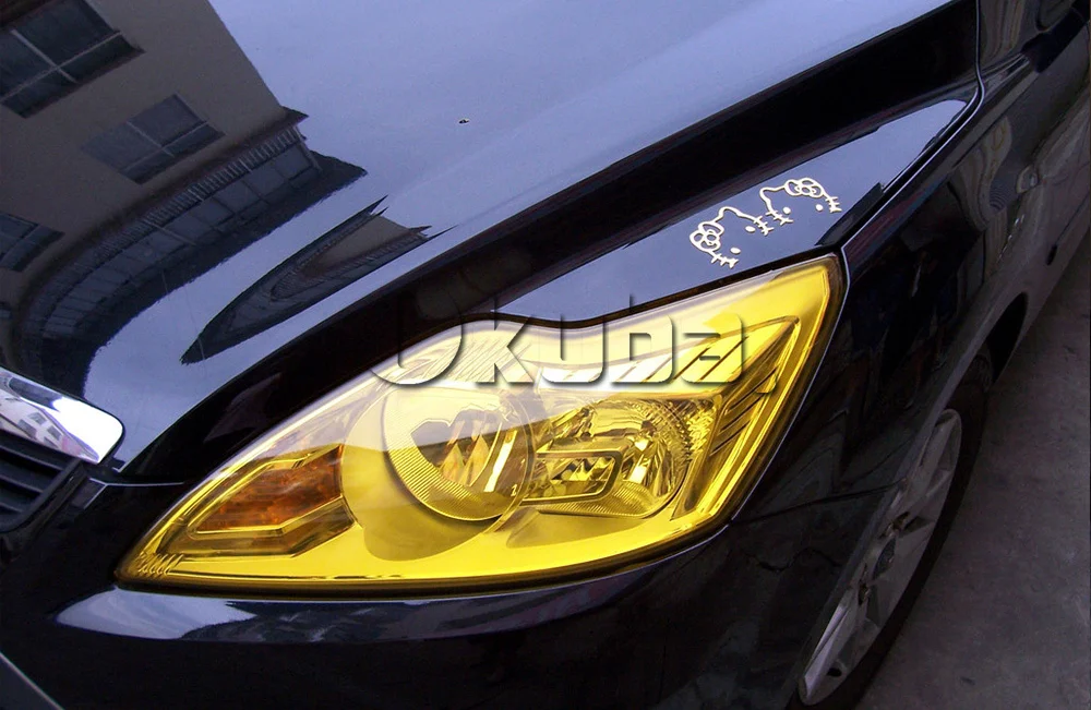 Автомобильная передсветильник фара ТИНТ 10 м/рулон желтая противотуманная пленка