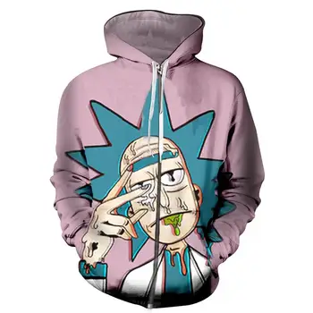 

Anime Rick And Morty Hoodies 3D Print Men Hoodie Hoody Man Hip Hop Casual Long Sleeves Coat Sweatshirts with Zipper Plus Size