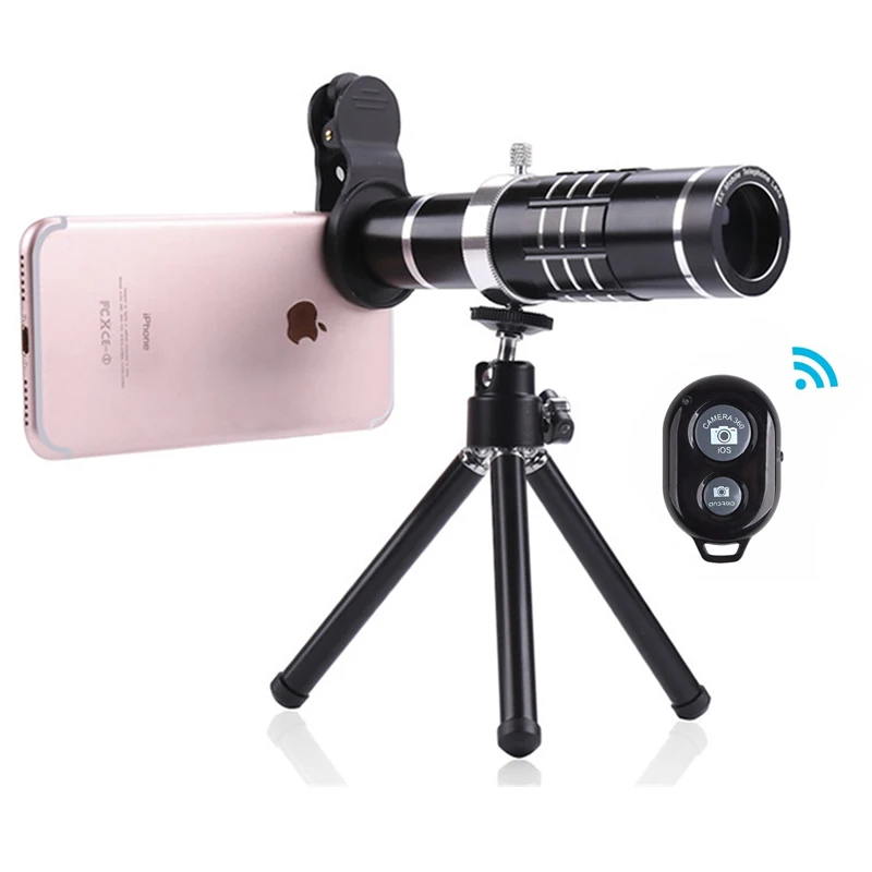 

New Cell Phone Lens Kit 18X Optical Telescope Lens Telephoto Zoom Lentes For Samsung S6 S7 S8 iPhone 6 6S 7 8 Plus Tripod Clips
