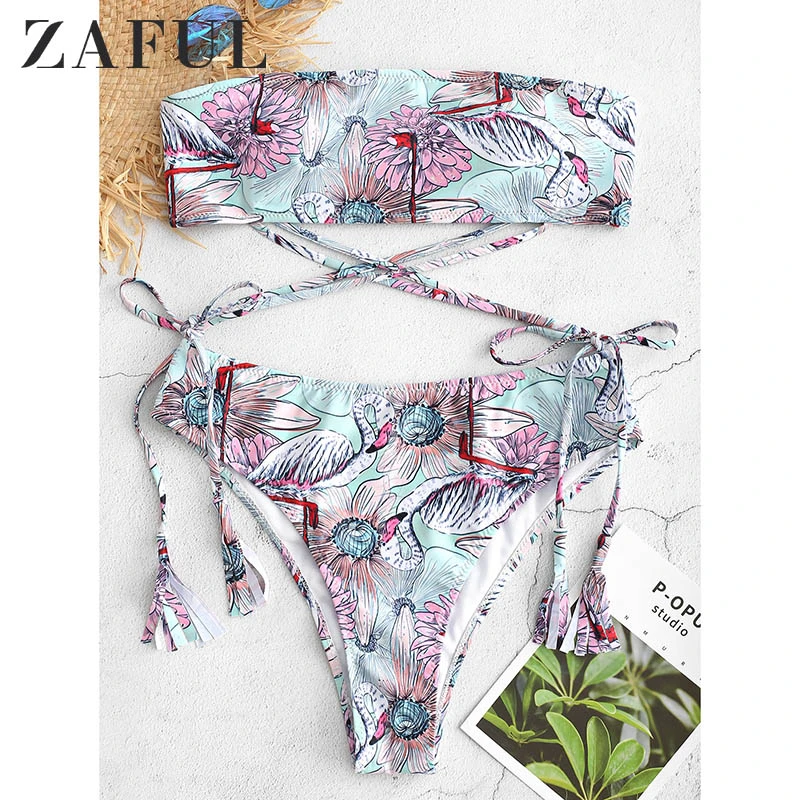 zaful flamingo bikini