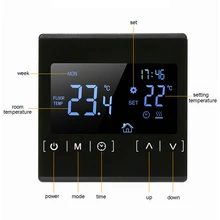 Termostato morno do assoalho wifi do controlador de temperatura programável de 110v 120v 220v com sensor