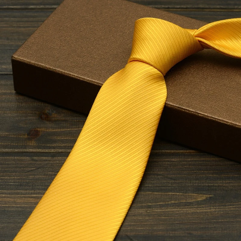 New Brand Men Tie Solid Color 6cm Slim Neckties For Wedding Groom Party