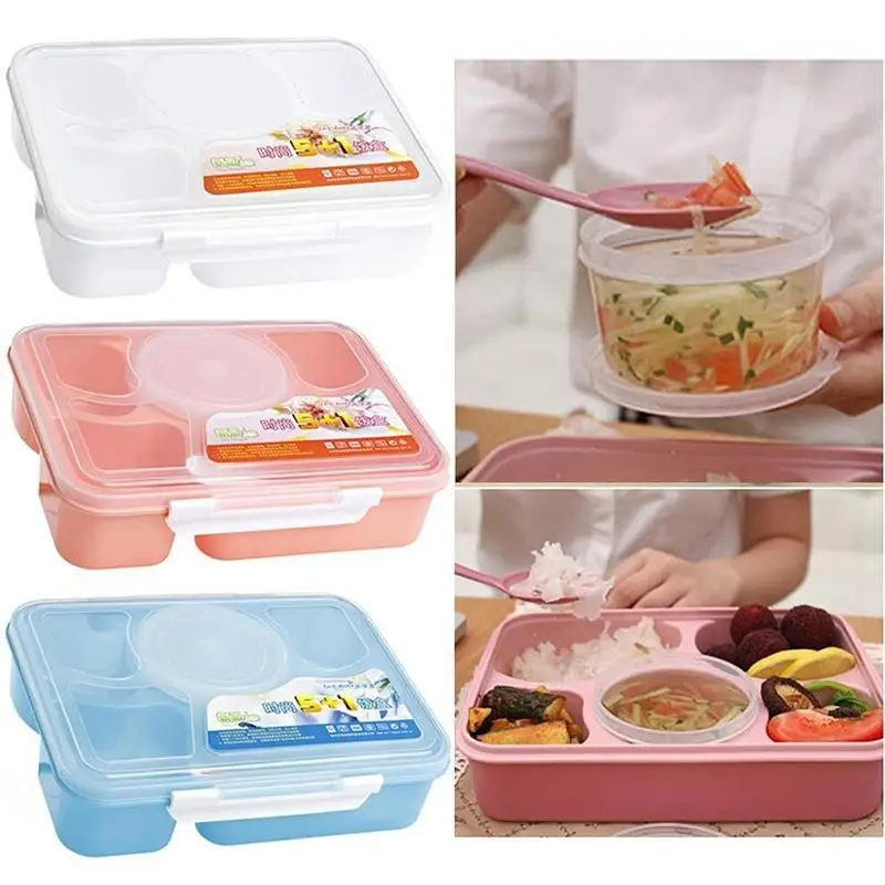 

Microwave Bento Lunch Box + Spoon Utensils Picnic Food Container Storage Box Container