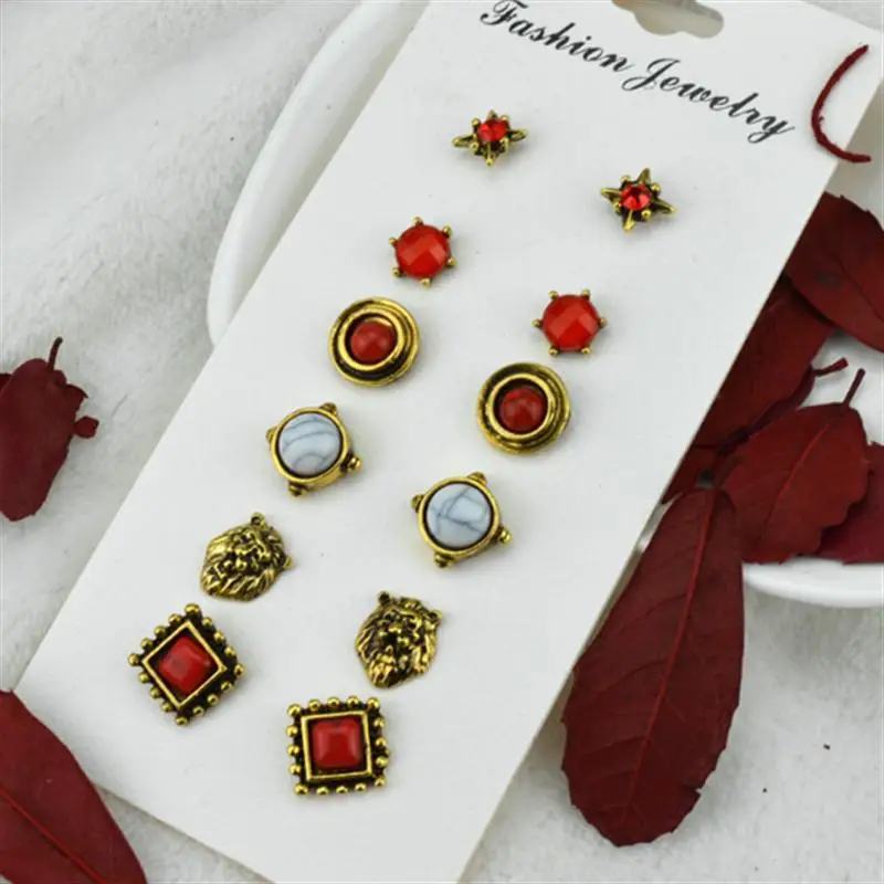 fashion red earring set for women