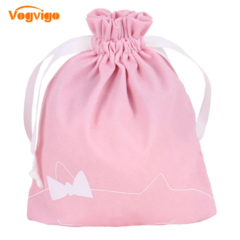 

Vogvigo Pink Portable Drawstring Storage Bags Girls Cosmetic Bags Women Cotton Travel Pouch Storage Clothes handbag Makeup bag