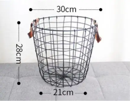 Baffect железная корзина для хранения с кожаной ручкой разное Нижнее белье коробка для хранения игрушек блокнот-органайзер контейнер для туалетных принадлежностей Прачечная B