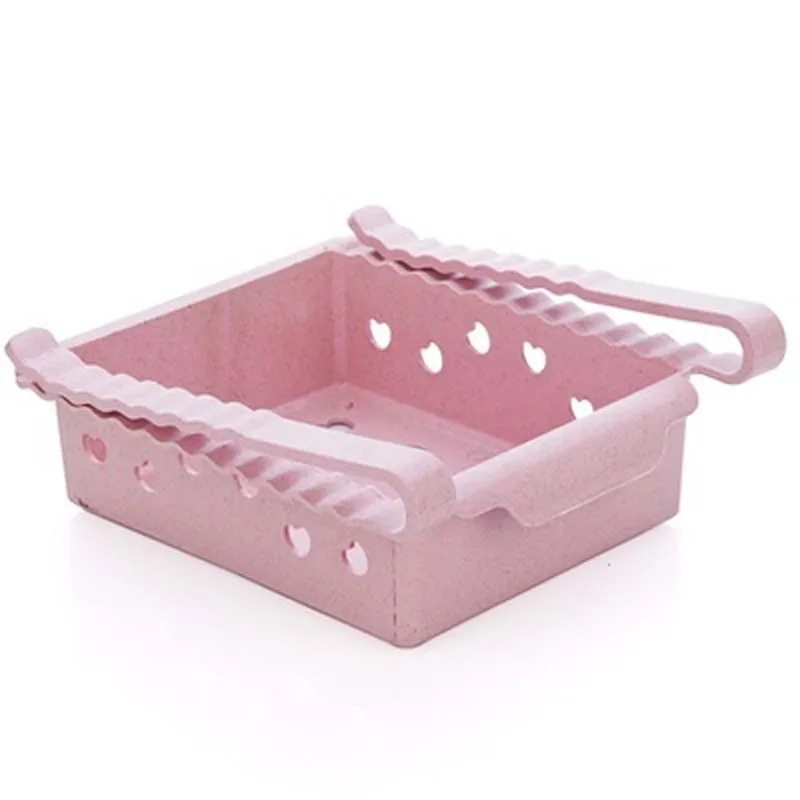Urijk 1 шт. коробка для хранения холодильника пластиковая Экономия пространства инструменты Креативные кухонные принадлежности кухонный холодильник полка органайзер - Цвет: pink