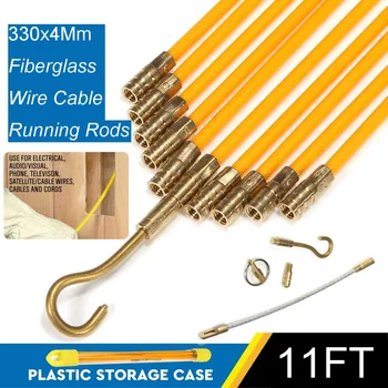 

10pcs/set 33cm Diameter 4mm Fiberglass Wire Cable Connecting Wire Running Rods Fish Pulling Wire Holder Kit