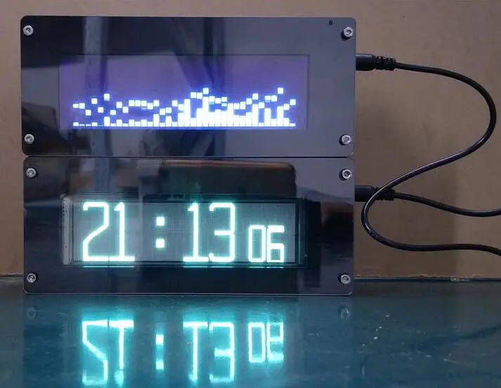 DYKB VFD FFT музыкальный спектр VFD часы уровень аудио индикатор ритм светодиодный экран VU метр O светодиодный+ пульт дистанционного управления автомобильный mp3 Усилитель
