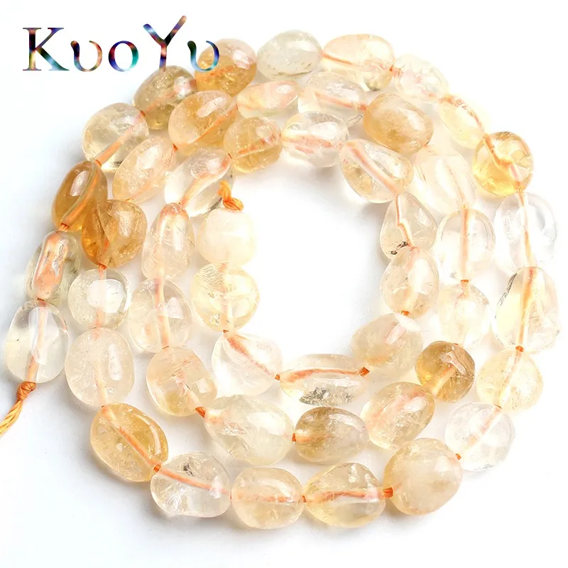 

6-8mm Natural Irregular Yellow Crystal Beads Loose Spacer Beads For Jewelry Making DIY Bracelet Necklace 15''Strand/Inches