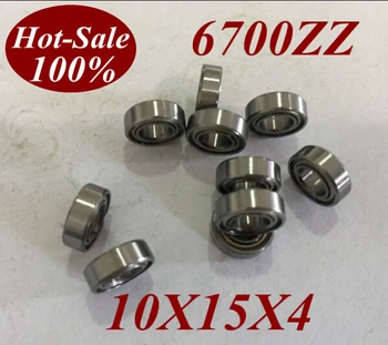 

50pcs Low noisy 6700zz 6700Z 6700-ZZ 10X15X4 MM Deep groove ball bearing micro miniature small bearing motor bearing