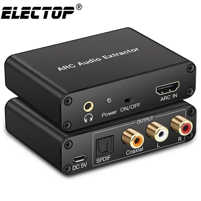 192KHz Aluminum ARC Audio Adapter HDMI Audio Extractor Digital to