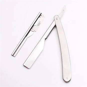 

100Pcs 16.5*1.5cm Wholesale Men Straight Barber Razor Edge Folding Shaving Knife Hair Removal Tool Shaving Razor Stainless 6104