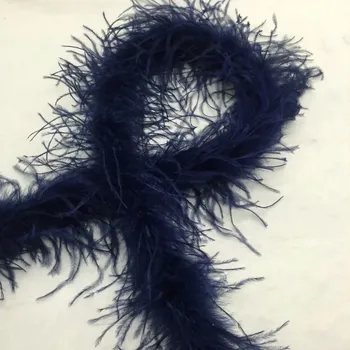 

1 pcs 2 ply thickness 2 meters long nave blue Ostrich Feather Boa baby hair pin decor
