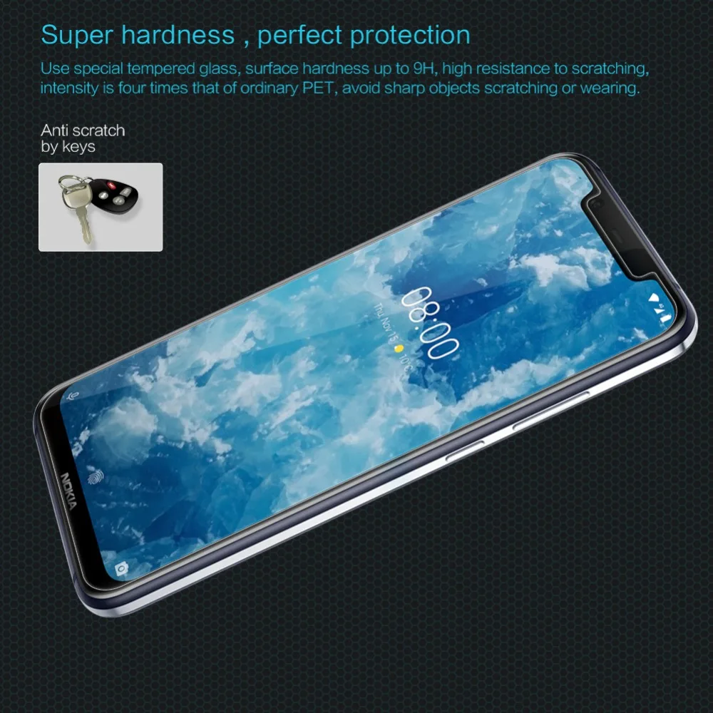 Защитная пленка для Nokia 8,1, закаленное стекло NILLKIN Amazing H, защита от взрыва 9H 0,3 мм, защитная пленка для экрана Nokia X7, стеклянная пленка