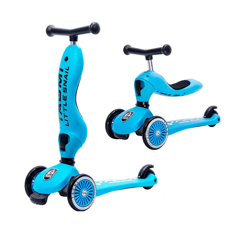 3 колеса детское крепление мульти-функциональный 2-в-1 скутер шкив йо-йо велосипед трехколесная коляска не меняют формы, с регулировкой высоты 3-6s детская игрушка