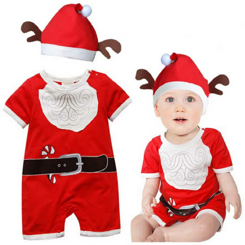 PPY 81, Baby girls boys christmas rompers infant children clothing Santa Claus clothes bebe new