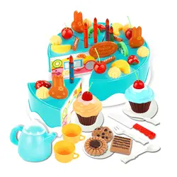 54 Pcs пластиковые Кухонные режущие игрушки торт ко дню рождения Pretend пищевой реквизит Toy Set для детей девочек