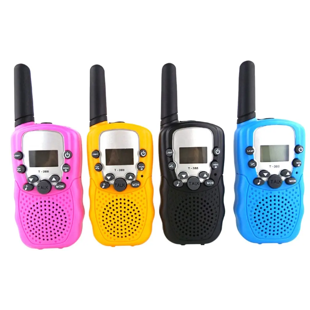 T388 UHF приемно-передающая радиоустановка Портативный ручной детская иди и болтай Walkie Talkie с Встроенный светодиодный фонарь мини игрушка Подарки для детей Для мальчиков и девочек