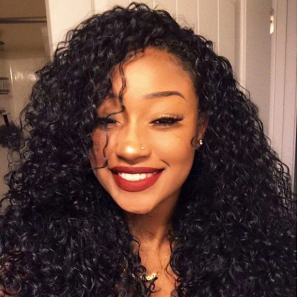 

Instaone Hair 8A Brazilian Deep Wave Lace Frontal Closure 13X4 Free Part Pre Preplucked With 3 Bundles 100% Human Virgin Hair