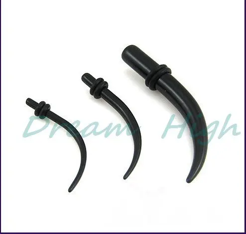 

Wholesale UV Acrylic Starter Ear Expander Black Curved Earring Ear Plugs 100pcs/lot Promotional Product Free Shipping