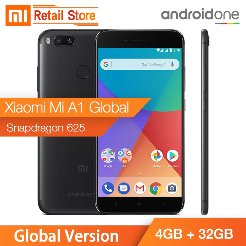 Глобальная версия Xiaomi Mi A1 4 ГБ 32 5 &quot1080 P Snapdragon 625 12.0MP смартфон с двумя камерами