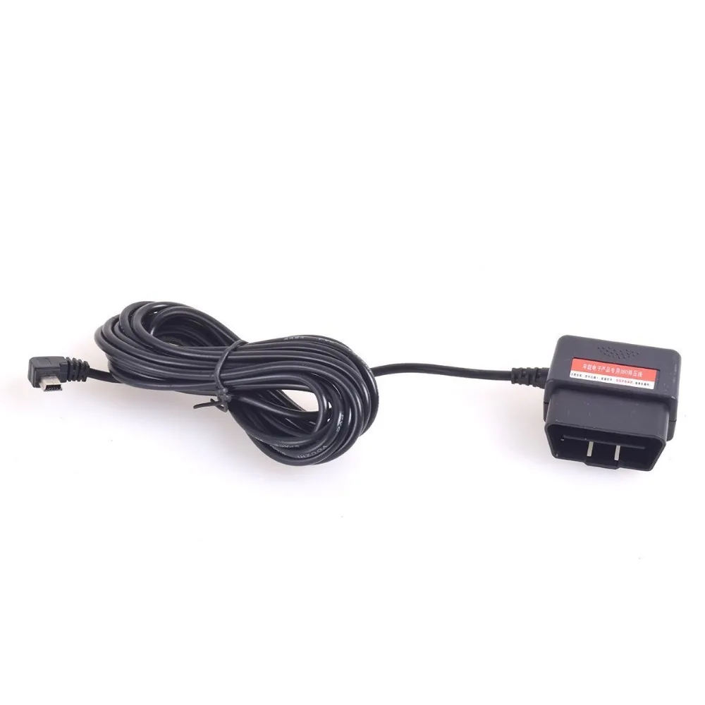 OBDII зарядный кабель мини USB адаптер питания-16Pin OBD2 разъем прямой связи автомобильное зарядное устройство для Gps DVR планшета E-dog Phone-3 м/1