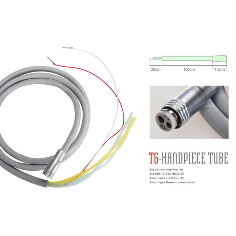 

6 Holes Connecting Hose Tube Cable For Dental Fiber Fibre Optic Handpiece