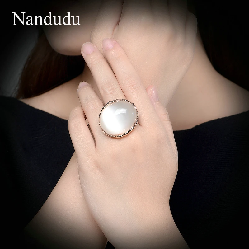 Nandudu Luxury Big Opal Ring New Arrival Style for Women Girl Constant Love Vintage Rings Fashion Anniversary Jewelry Gift R1811