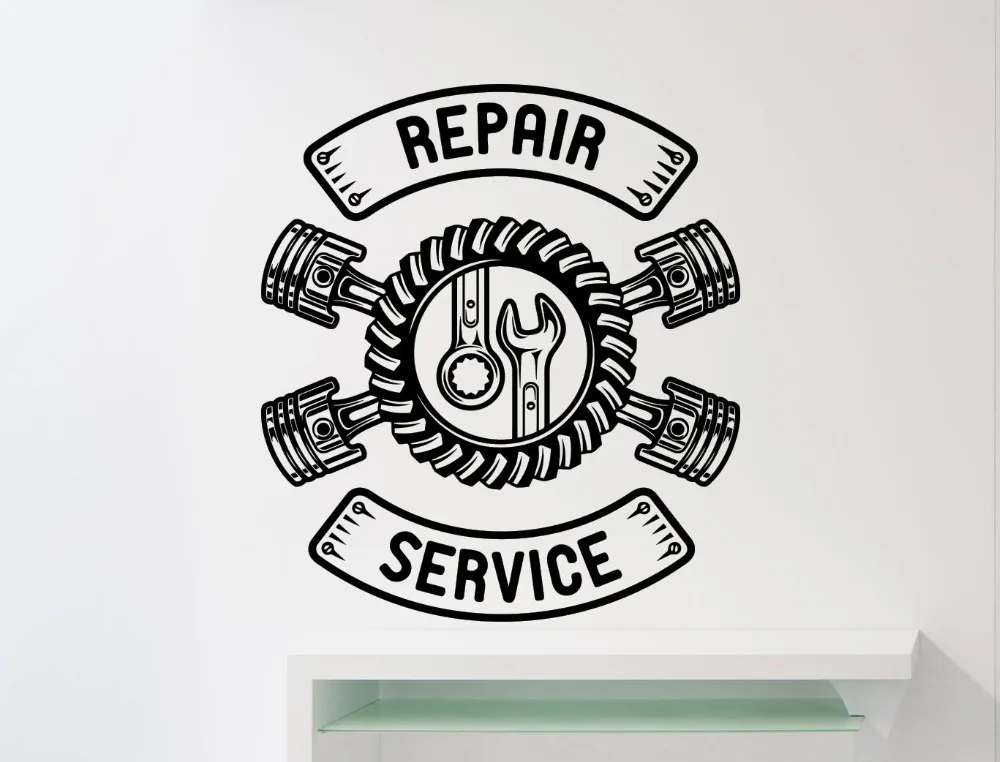 Repair Service Wall Sticker Car Workshop Auto Service Vinyl Decal Home Interior Decoration Bedroom Removable Stickers ZB202