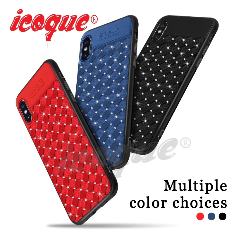 Luxury Bling Case for iPhone XS Mas X XR 8 Glitter Weave Diamond Coque 6 7 plus 5s Soft TPU Phone Cover |