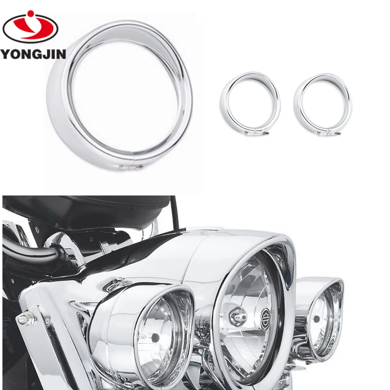 7inch black/Chrome Headlight Headlamp Trim Ring and 4.5 inch Fog Light