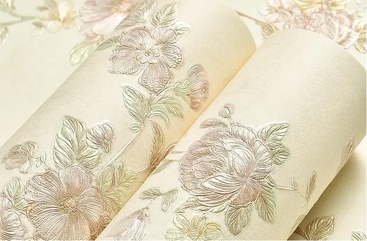Papel de Parede Sala de Estar Beibehang Vintage American Pastoral Tecido Não Tecido Floral Quarto Sofá Compacto 23 Pap. parede