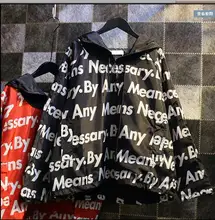 Autumn new Korean women personalized systemic letters spell color hooded loose coat female