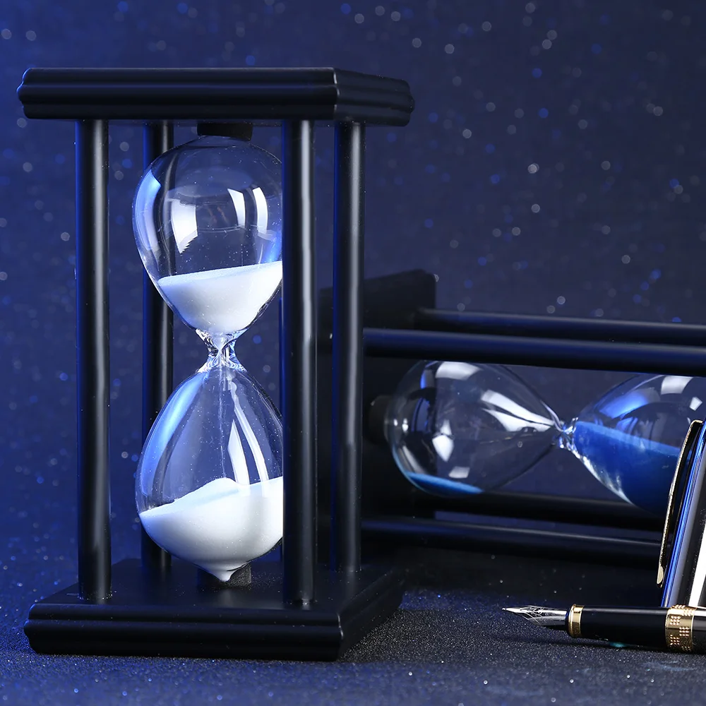 

30 Minutes 5.5 inch Colorful Hourglass Sandglass Sand Clock Timers Wooden Frame Creative Gift Modern Home Decorations Ornaments