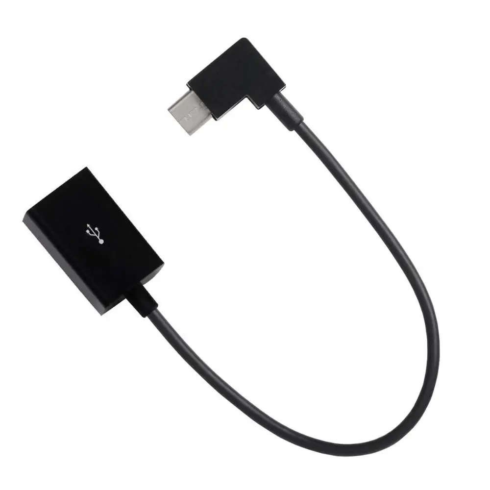 Под прямым углом 90D USB-C Тип-C на USB 2,0 Женский OTG кабель для планшета черный