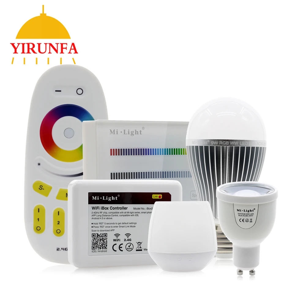 

Mi Light RGBW LED Bulb AC86-265V GU10 5W / E27 9W RGBWW / RGBCW Remote Control Smart Lighting FUT096