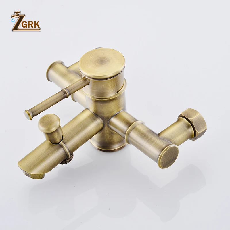 Kaufen ZGRK Dusche Armaturen Messing Goldene Wand Montiert Regen Badezimmer Wasserhahn Große Runde Dusche Kopf Handheld Badewanne Mischbatterie Set