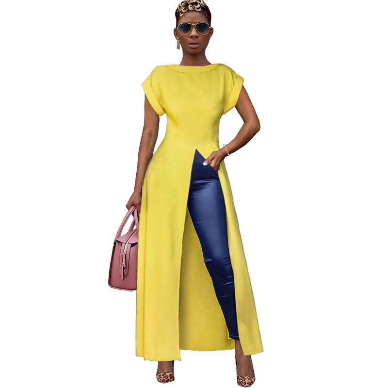 

Women Summer Dress 2019 Plus Size Casual Dress Elegant Female Sexy Short Sleeve High Split Open Zipper Long Dresses Maxi Vestido