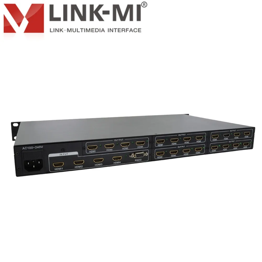 LINK-MI 4x20 HDMI 분배기 4K 스위치 모듈 식 설계 분배기 3840*2160 @ 30Hz 또는 4096*2160 @ 24Hz RS232 원격 제어