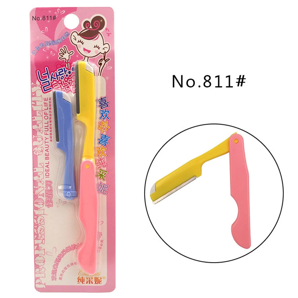 

1pc Portable Folding Eyebrow Trimmer Eyebrows Blade Kit with Replaceable Shaver Eyebrow Removing Safe To Use Razors
