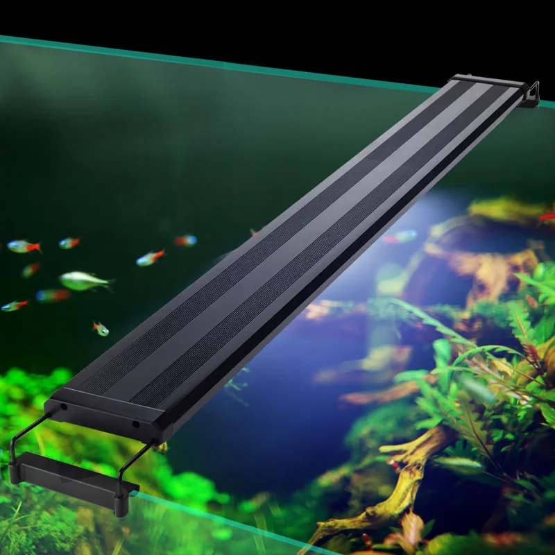 18-75CM Super Slim LEDs Aquarium Lighting Aquatic Plant Light Extensible Waterproof Clip on Lamp For Fish Tank 90-260V silent aquarium air pump