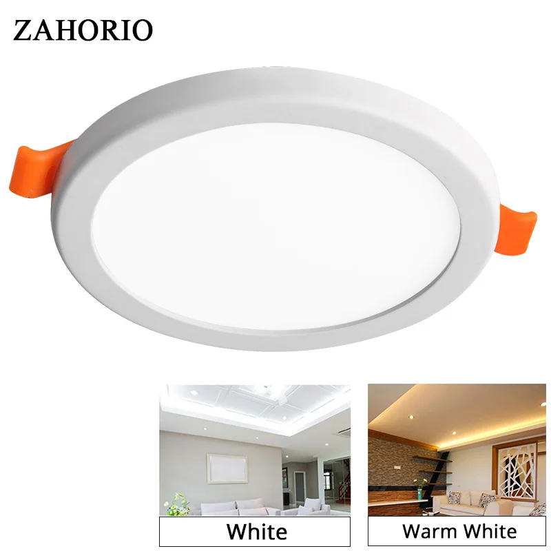 

Ultra Thin Round LED Panel Light 6W 8W 15W 20W Aluminum Ceiling Recessed Downlight open hole adjustable Cold White Warm White