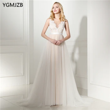 

Lace Evening Dresses Long 2018 A-Line Appliques Embroidery Champagne Prom Dress Women Formal Prom Evening Gown Robe De Soiree