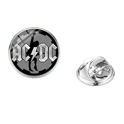 SONGDA Harajuku AC/DC рок группа нагрудные булавки хип хоп красный логотип ACDC стекло с принтом купол металлические броши для фанатов модные аксессуары - Окраска металла: Style 7