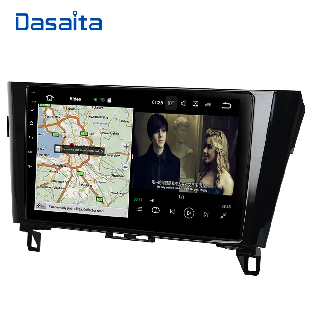 Dasaita 10," Android 9,0 Автомобильный gps плеер Navi для Nissan Qashqai с 2G+ 16G четырехъядерный стерео Мультимедиа без DVD