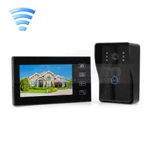 DIYSECUR Inalámbrico de 7 Pulgadas Video de La Puerta de Intercomunicación Teléfono Timbre Seguridad Para El Hogar Cámara Del Monitor Táctil SY806MJW11