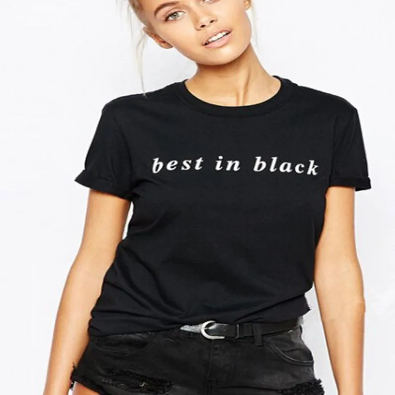 Women's Crew Neck T Shirts Best In Black New Arrival Hip Hop T shirt Women Tops Best Black T 