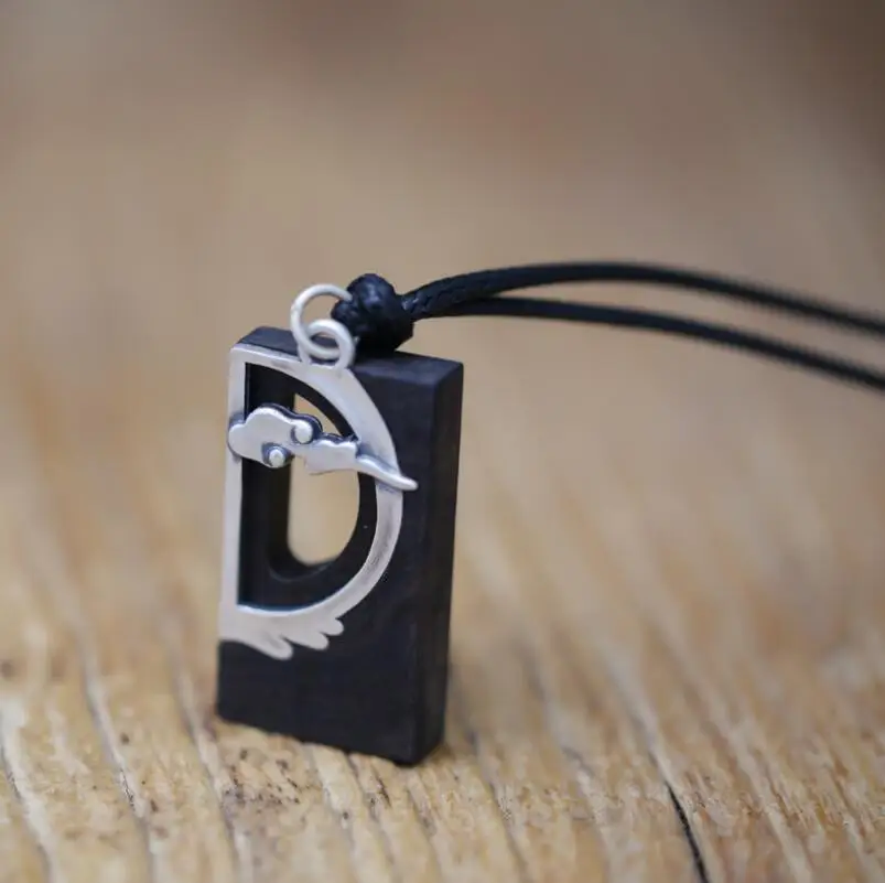 

Original 990 Sterling Silver Sandalwood Hollow out Cloud Pendant Necklace (SYF)